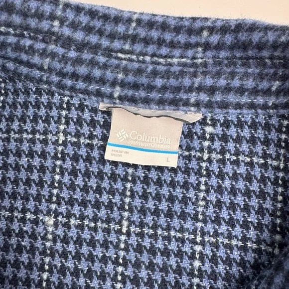 Columbia Women’s Blue/Black/White Plaid Button Lined Jacket with Pockets Size L - Picture 3 of 7